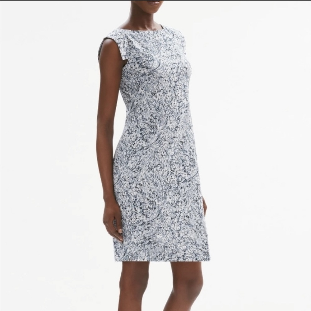 MM Lafleur NEW Sarah Indigo Marble Dress 8
